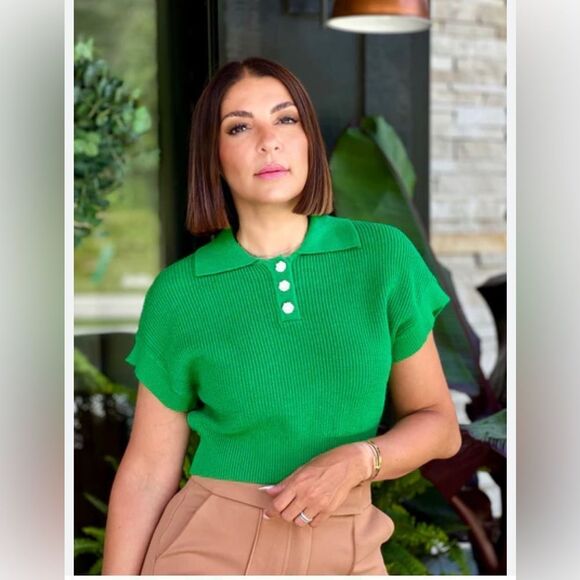 Tops - Green knit sweater